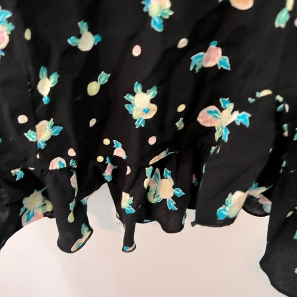 Free People Black Lemon Print Linen Like A Lady Mini Dress - Picture 8 of 12